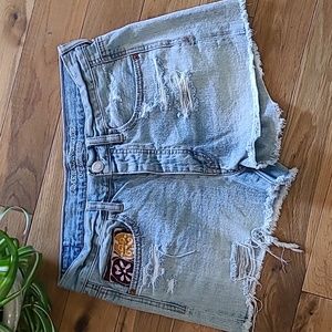 Bohemian denim shorts